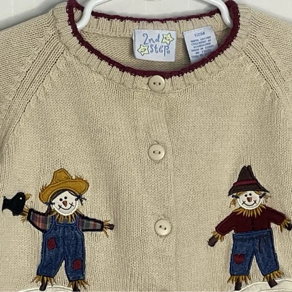 Y2K 2nd Step Fall Tan Scarecrow Pumpkin
Cardigan button Sweater 12M - Picture 2 of 10